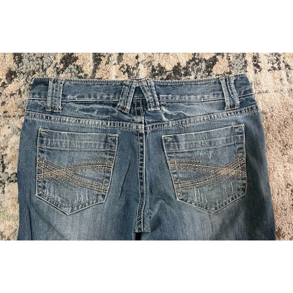 Aeropostale Hailey Skinny Flare Jeans Low Rise Womens 5/6 Y2K Stretch Blue Denim - Picture 8 of 10